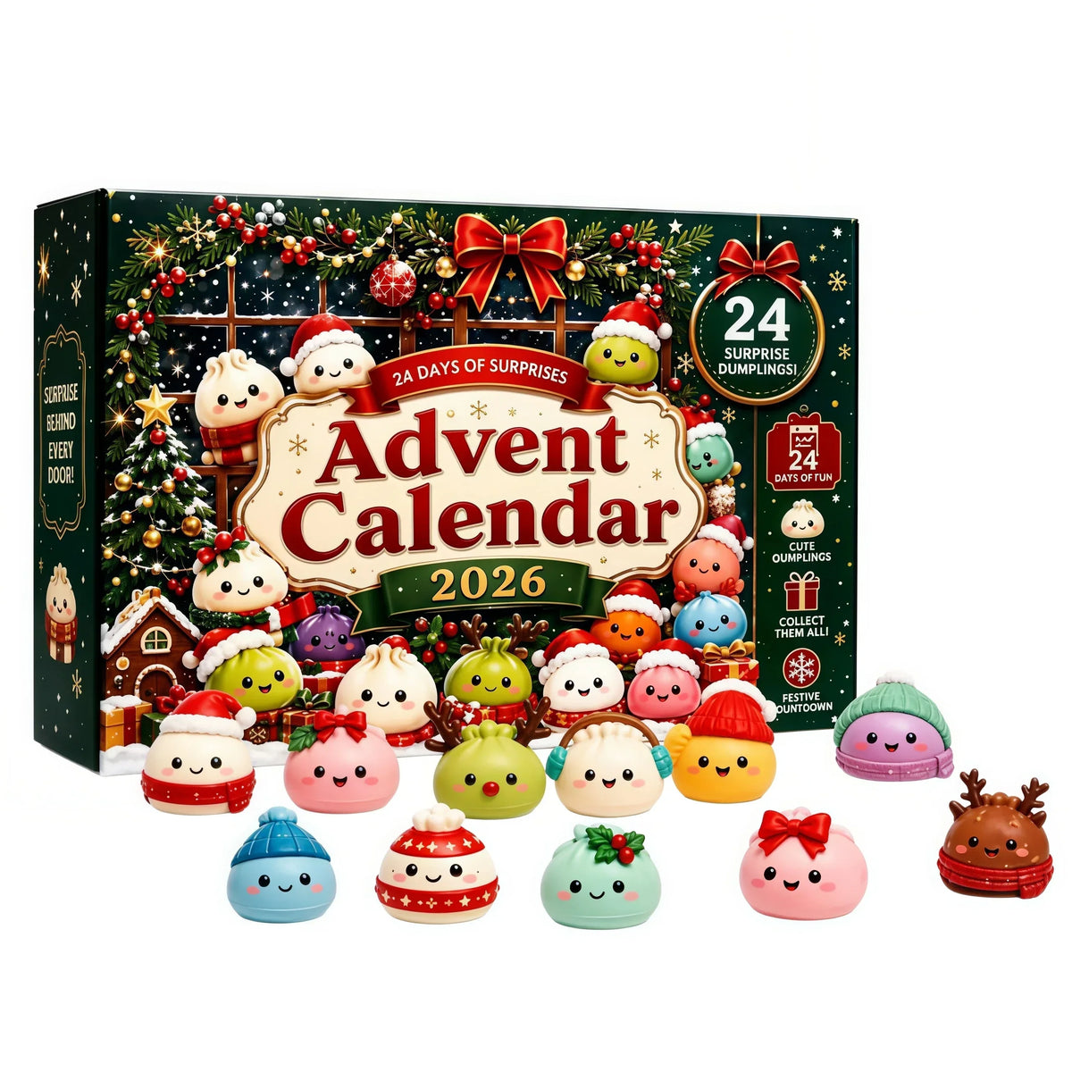 Christmas Advent Calendar: 24-Day Dumpling Squishy Surprise Gift Box